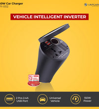 150W Car Inverter - 2 USB Port 2.4A each &  1 -  3 Pin Socket