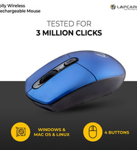 Jolly Rechargeable Mouse - 4 Button, 1600 dpi - Blue