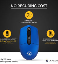 Jolly Rechargeable Mouse - 4 Button, 1600 dpi - Blue