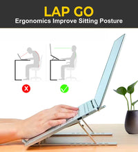 LAPGO - Aluminium Foldable Laptop stand with Pouch upto 15.6" Laptop