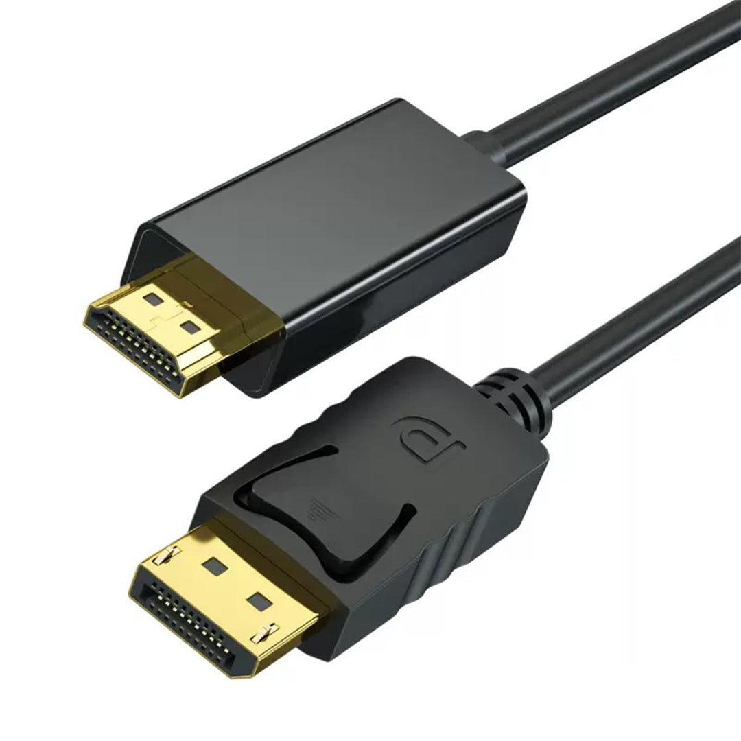 DP to HDMI Cable 1.8m With 4K UHD, Gold-Plated, Male to Male (LOX-036)