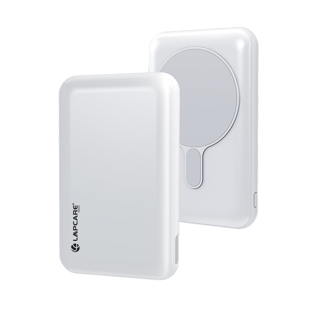 Rivera 10000mAh Pocket Power Bank | 22.5W Fast Wired & 15W Mag-Safe Charging -White (LOX-201)