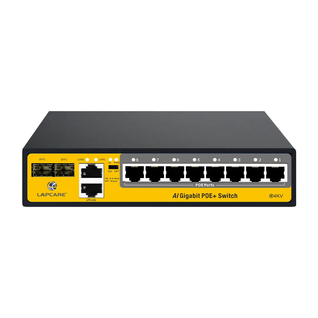LPSG822F 24G POE Switch With 8*1000Mbps POE Port+2*1000Mbps Uplinked+2*1.25G SFP