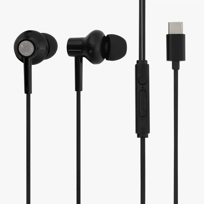 C buds type C Wired Earbuds with inbuilt MIC Black (LBD-159) Black