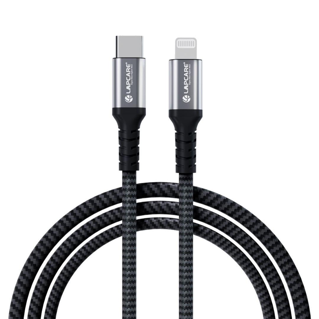 Hook 27W PD Type C to lightning Braided Metal Shell 1.2M Cable With 25000+ Bends Tested (LTC-411)