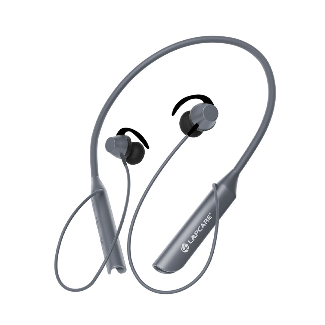 HOODS PLUS Wireless Neckband With 44Hrs Playtime, IPX4 Water Resistant - Grey (LNB-131)