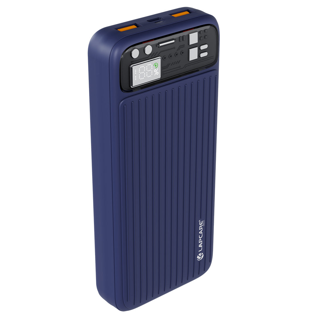 TopUp 20000mAh Power Bank | 22.5W Fast Charging | Dual USB + Type-C- Dark Blue (LOX-320)