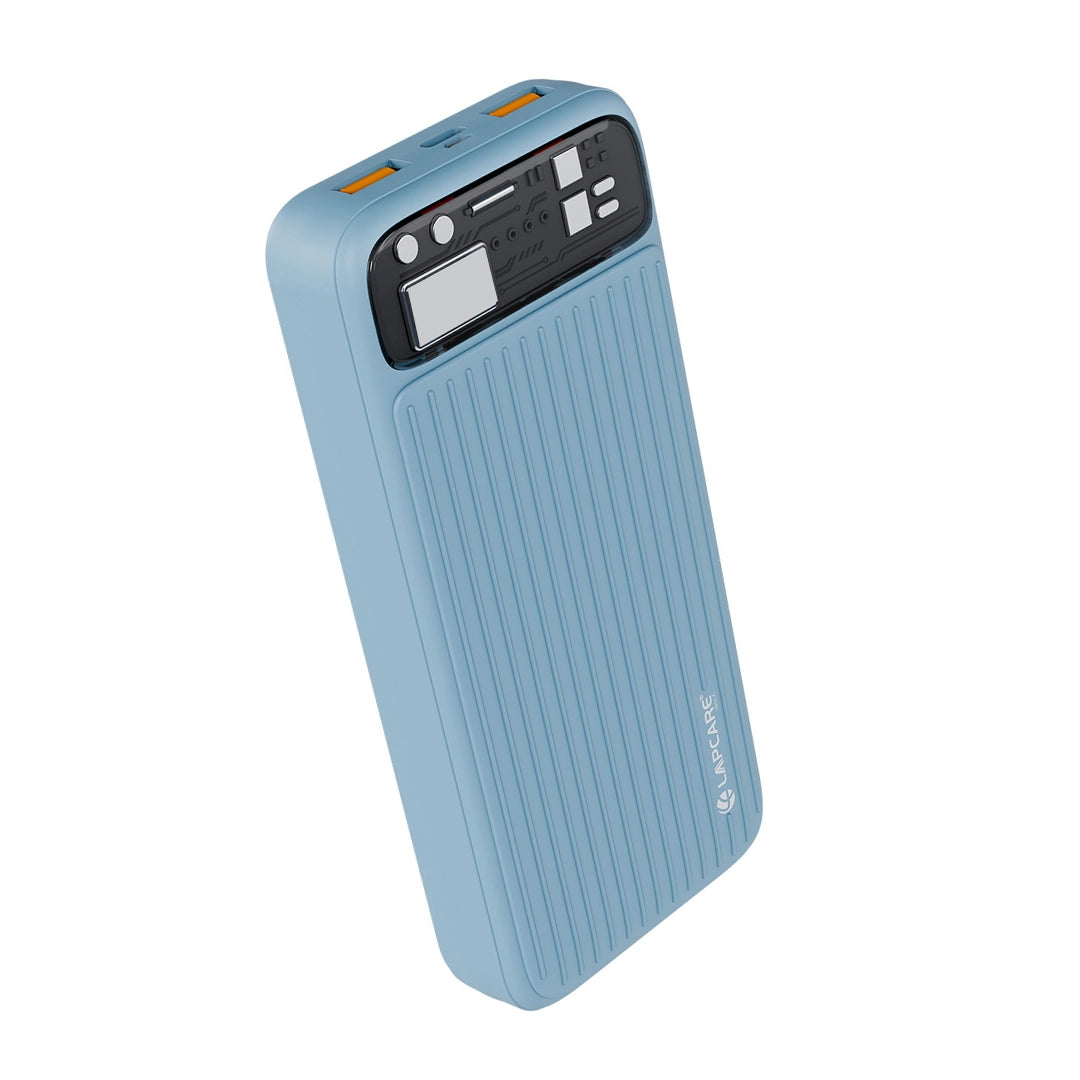 TopUp 20000mAh Power Bank | 22.5W Fast Charging | Dual USB + Type-C- Blue (LOX-320)