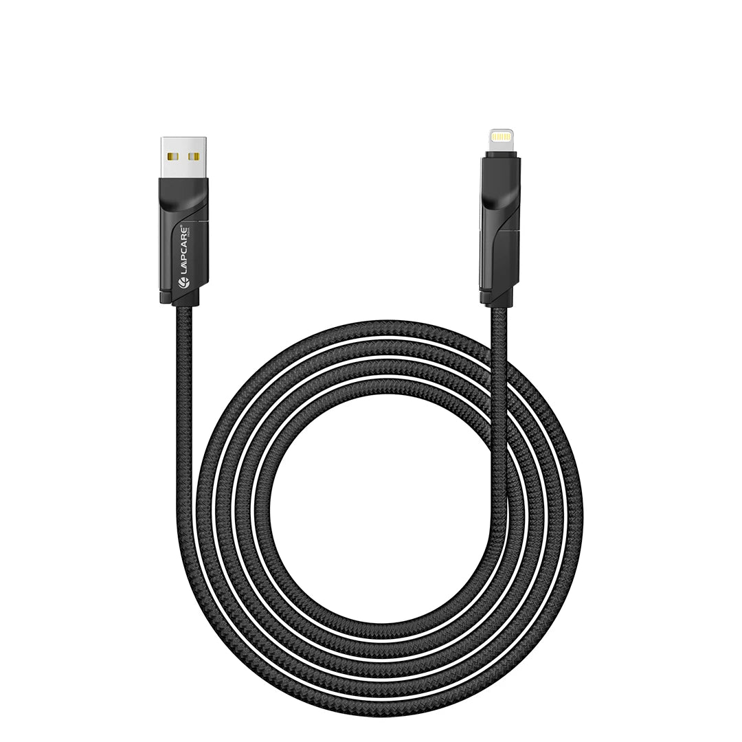 Hook 100W 4-in-1 Flat Braied Cable With Zinc Alloy Shell (LTC-216)