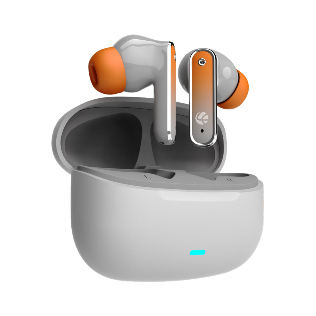 Peps Wireless Earbuds With BT5.3 and 20Hrs Playtime - White+Orange (LBTB-243)