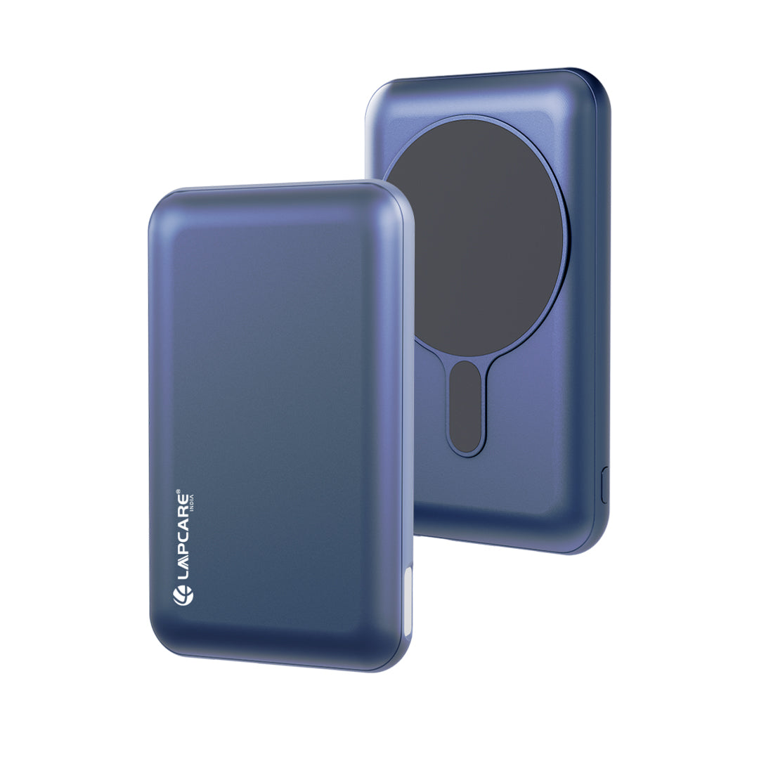 Rivera 10000mAh Pocket Power Bank | 22.5W Fast Wired & 15W Mag-Safe Charging- Blue (LOX-201)
