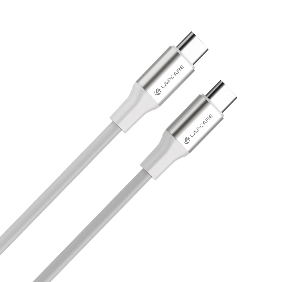 Lapcare Hook 65W Type-C to Type-C PVC Cable With Metal Shell (LTC-525) White