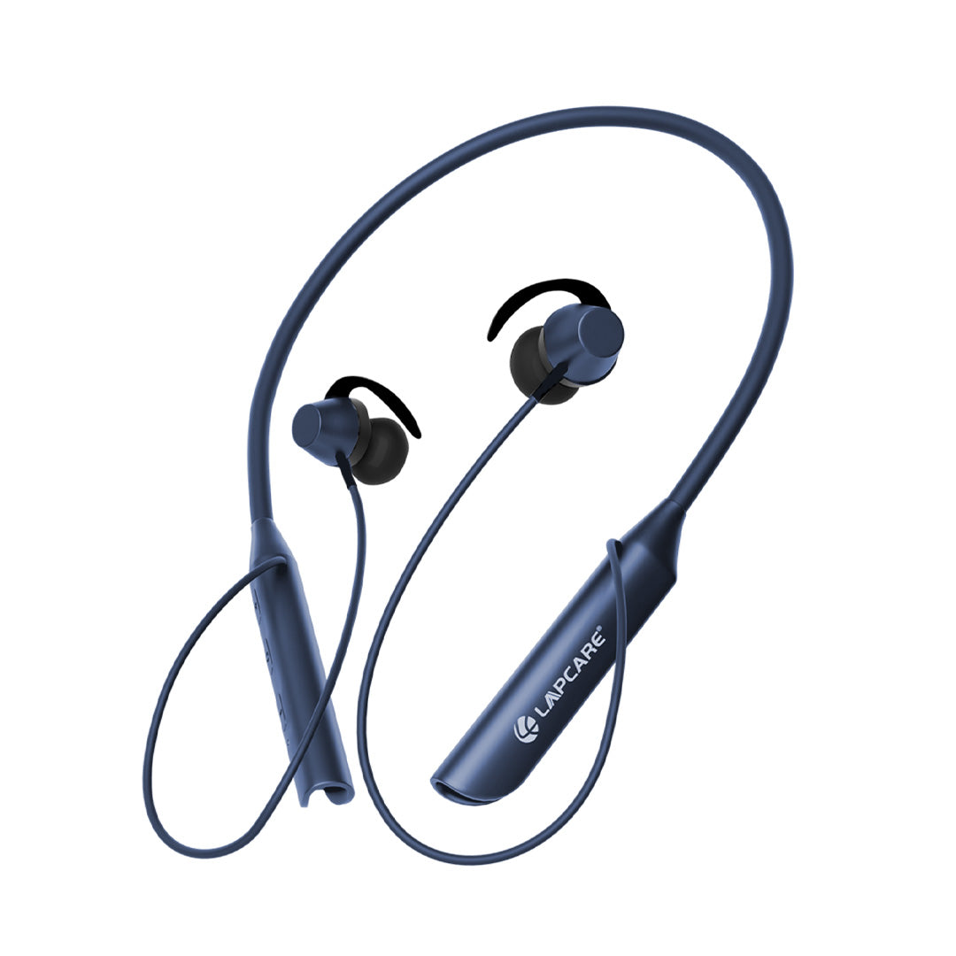 HOODS PLUS Wireless Neckband With 44Hrs Playtime, IPX4 Water Resistant - Blue (LNB-131)
