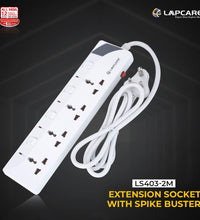 Lapcare 4 way extension socket with spike buster 2M (LS 403)