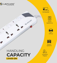 Lapcare 4 way extension socket with spike buster 2M (LS 403)