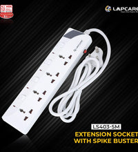 Lapcare 4 way extension socket with spike buster 5M (LS 403)
