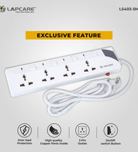 Lapcare 4 way extension socket with spike buster 5M (LS 403)