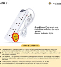 Lapcare 4 way extension socket with spike buster 5M (LS 403)