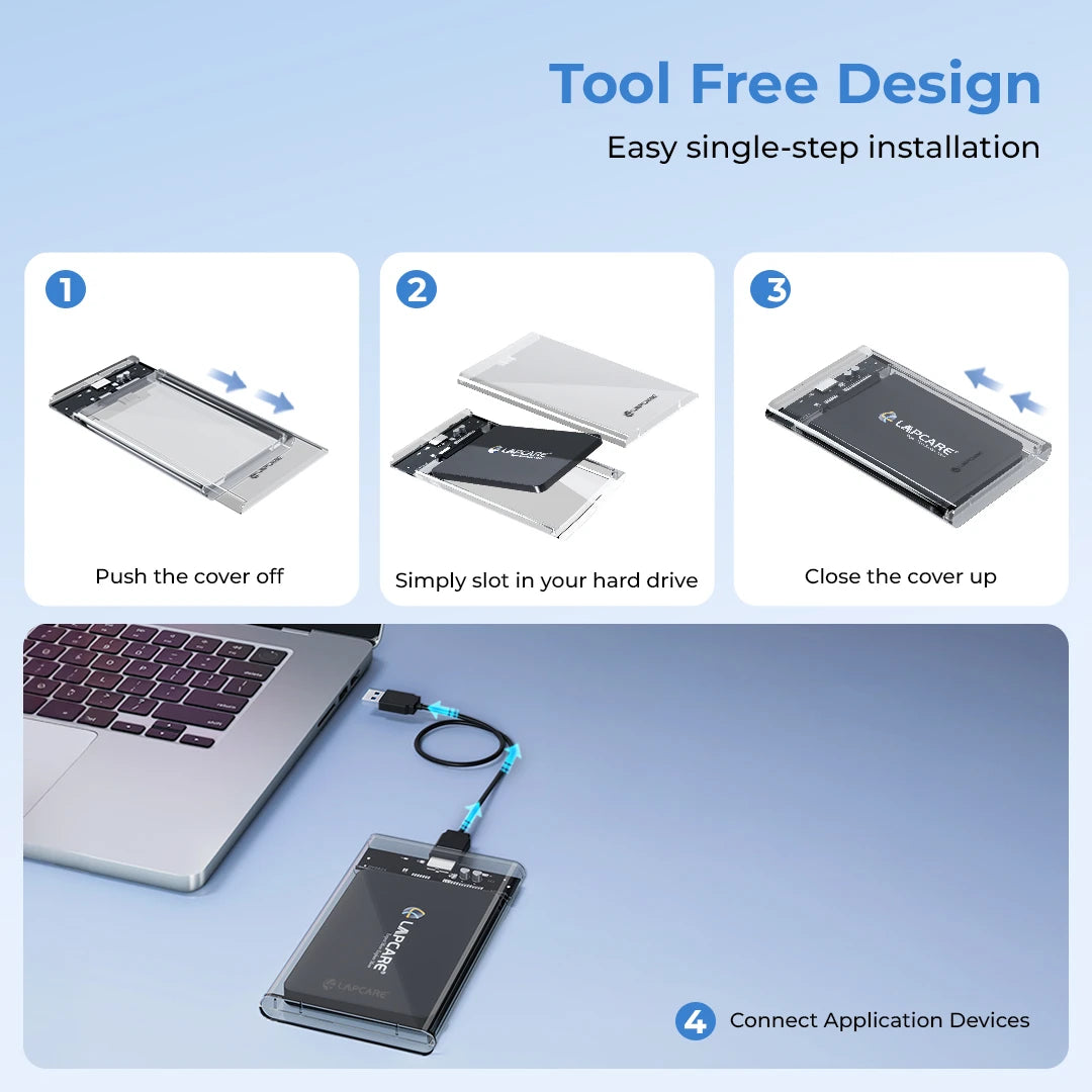 Transparent SSD Casing for 2.5" Sata with cable