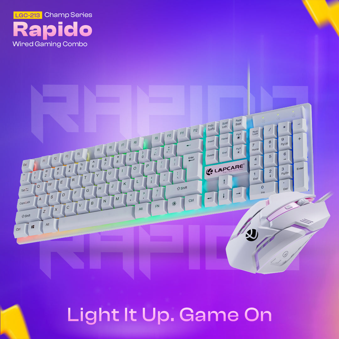 Champ Series Rapido Gaming Combo With RGB Light & USB Interface (LGC-213)