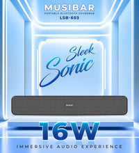 Musi Bar Portable 16W BT Soundbar Grey (LSB-630)