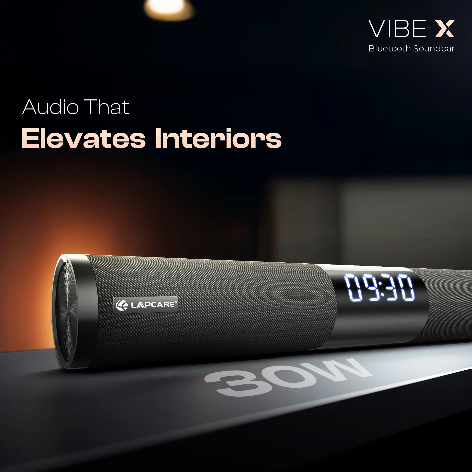 Vibex 30W RMS Multifunction BT Soundbar with Clock, LED Display (LOX-006)