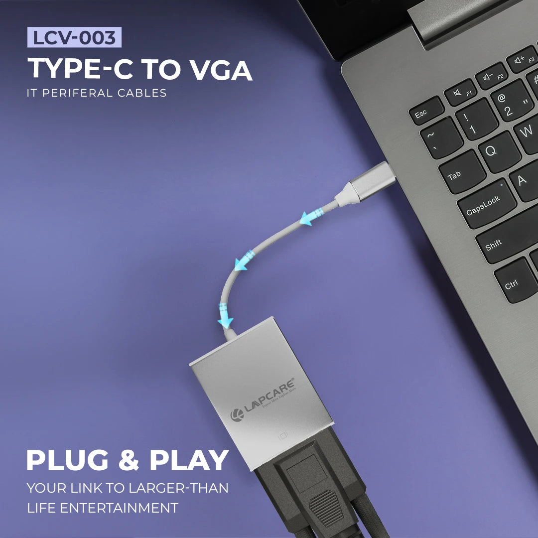 TYPE-C to VGA Converter with 20CM Cable