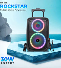 ROCKSTAR Portable 30W wireless Trolley Speaker with Wired Mic