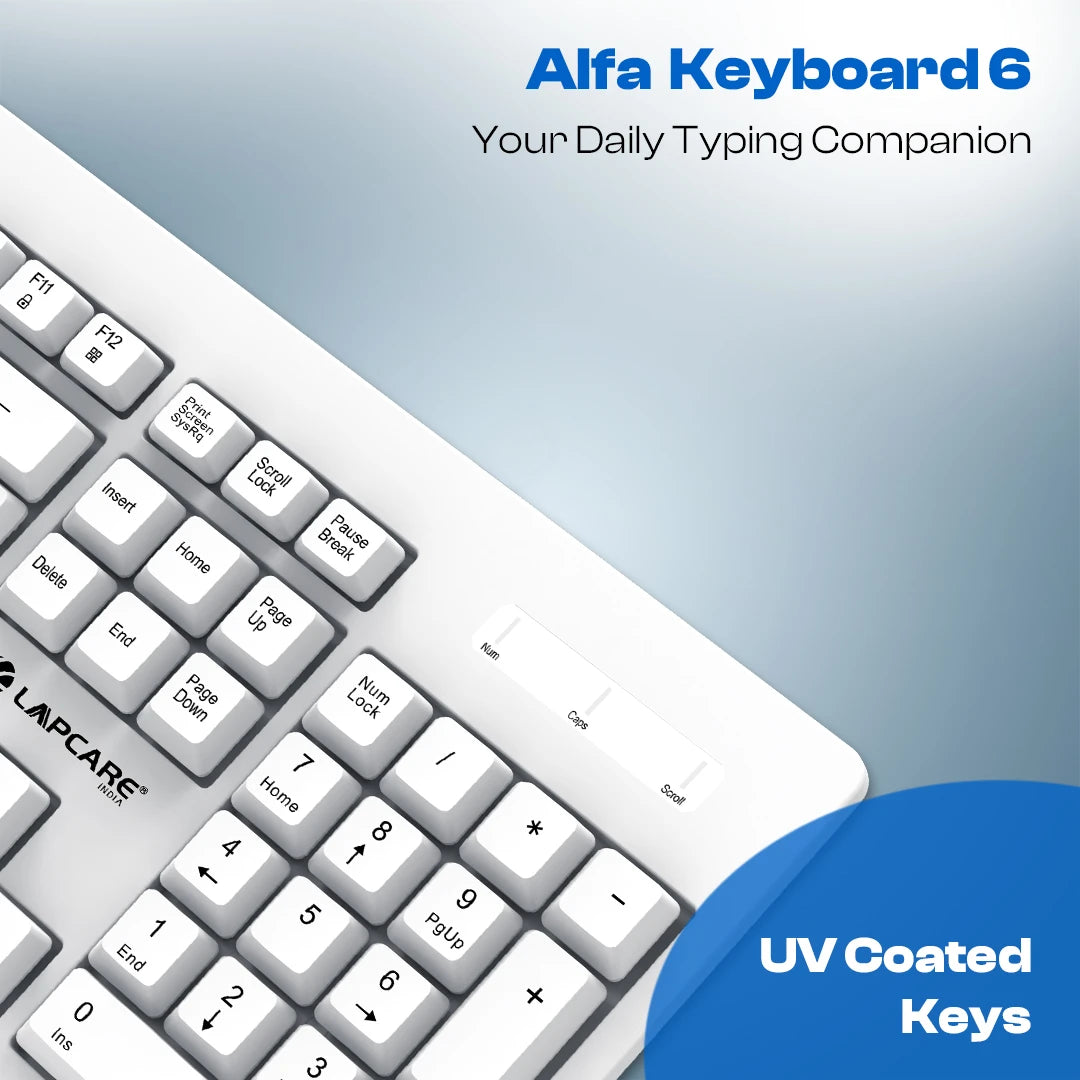 USB Alfa Keyboard 6 With 104 Keys, Wired, Plug & Play (LOX-105)