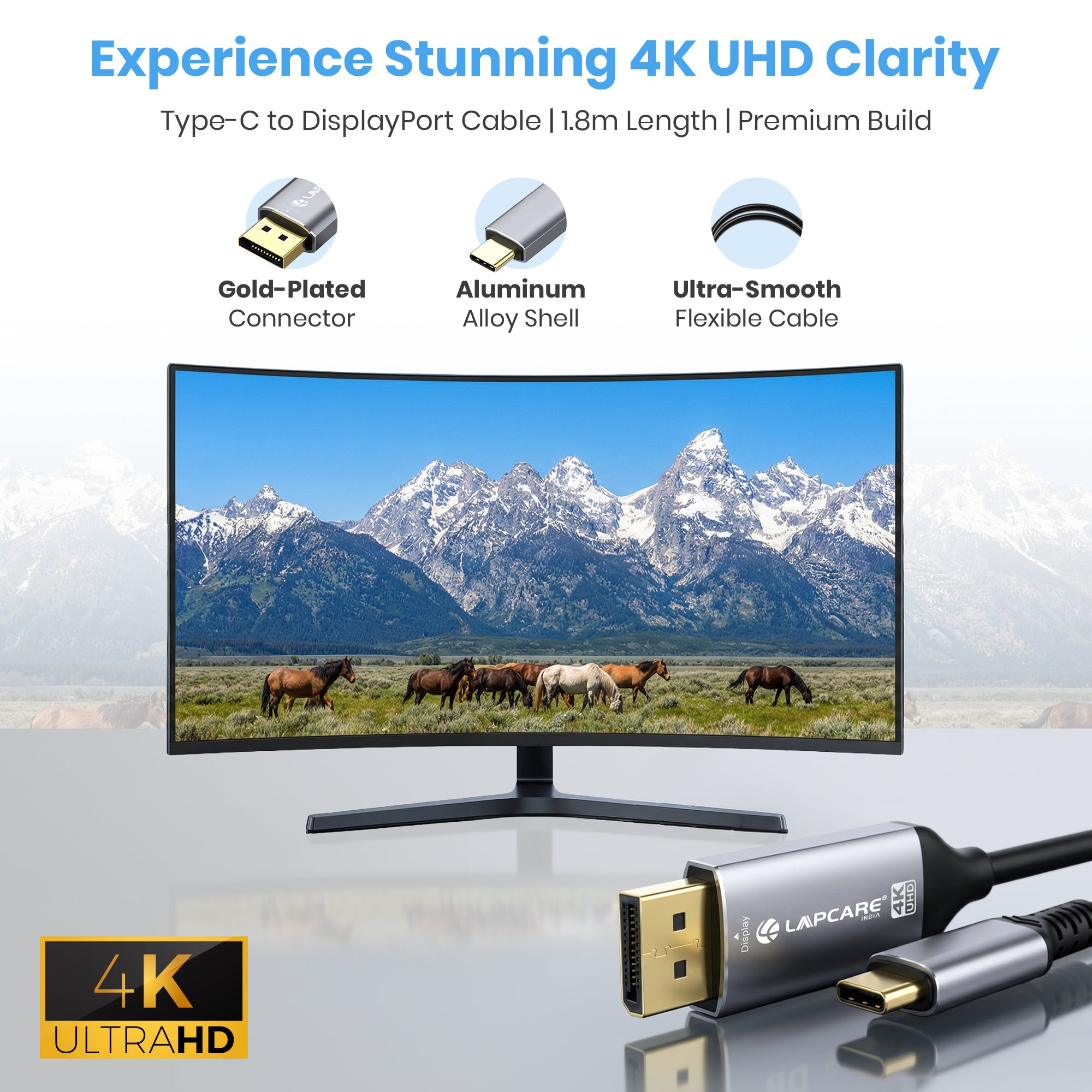 Type-C to DP 4K Cable