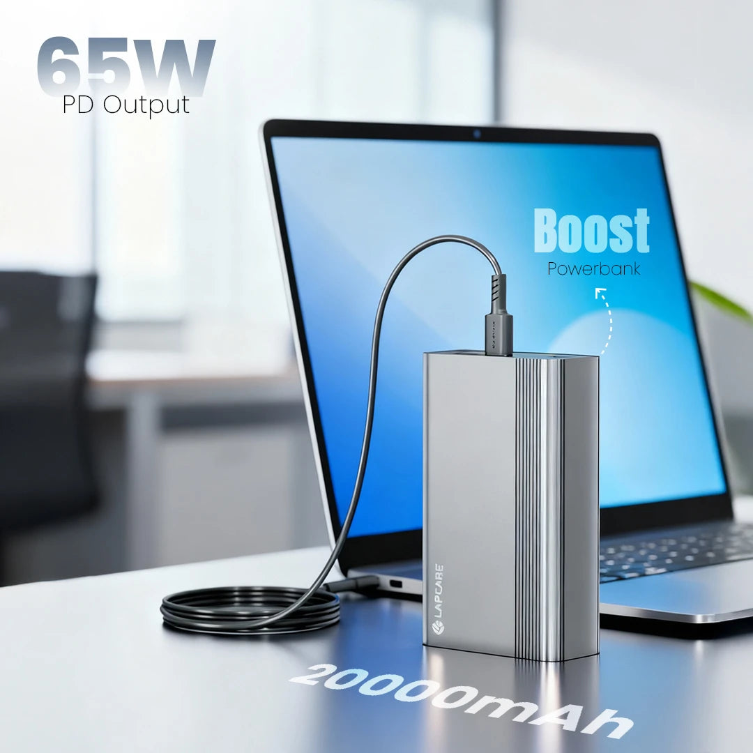 BOOST 65W Fast Charging Powerbank | 20000mAh | Dual Type-C & USB Output (LOX-232)