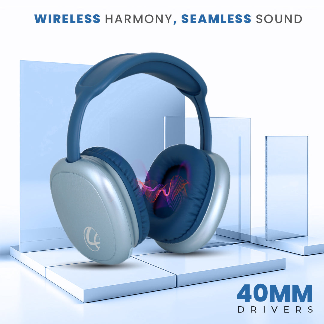 EERS Wireless Bluetooth Headphone With Upto 30 Hrs* Playtime (Metallic Blue)