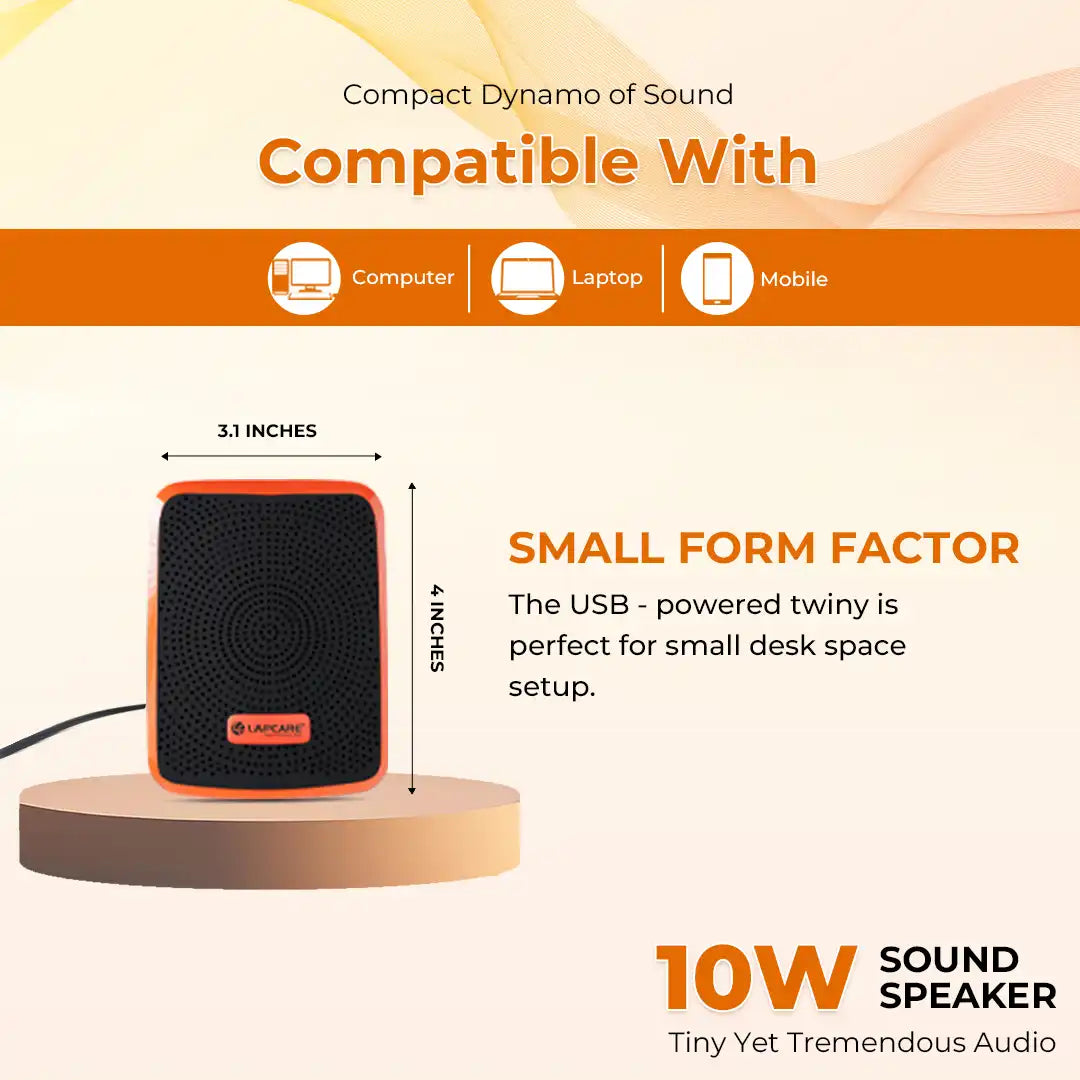 Twiny 2 Computer Speaker Orange (LUS-204)