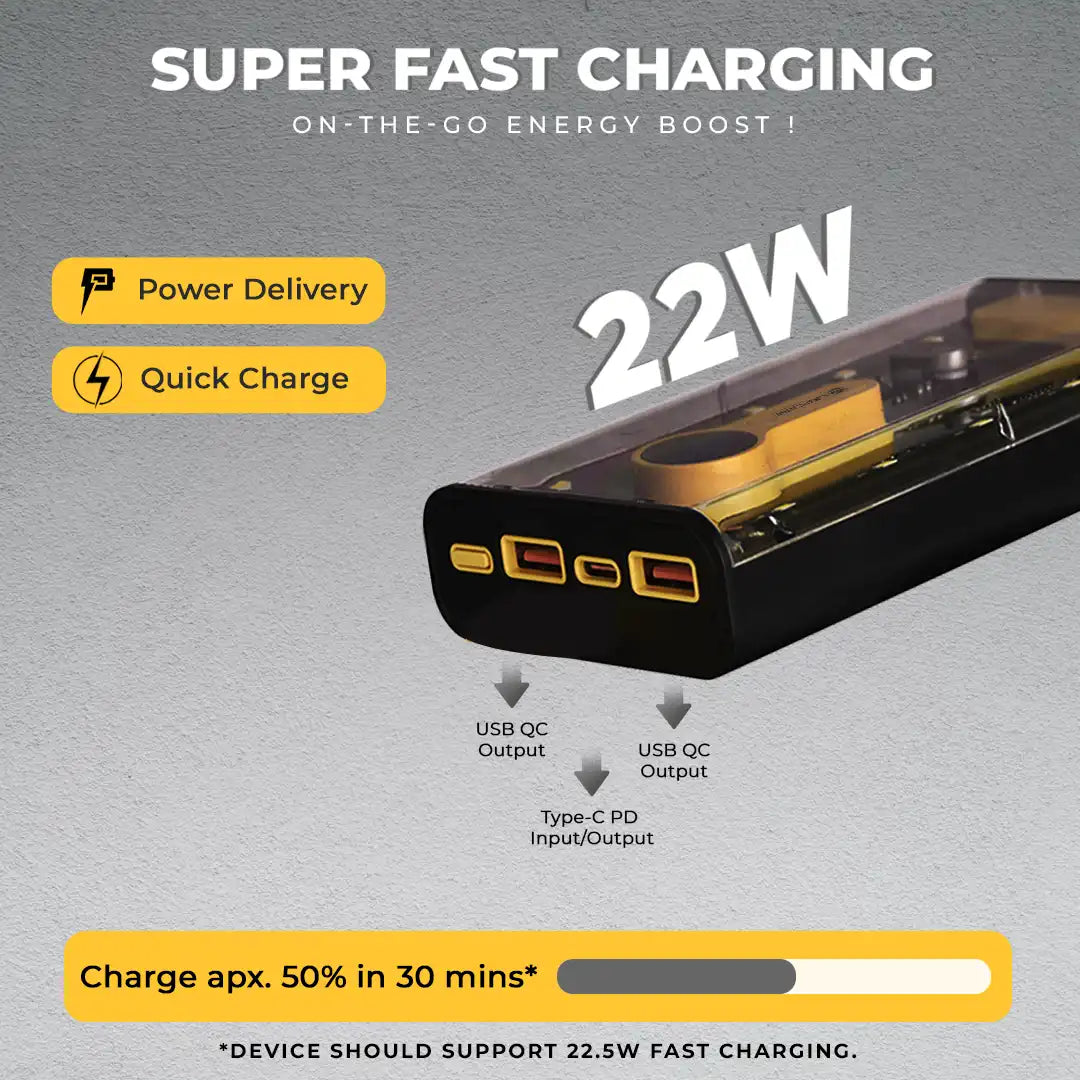 Bolt I 10000mAh Power Bank Black+Yellow (LPB-402)