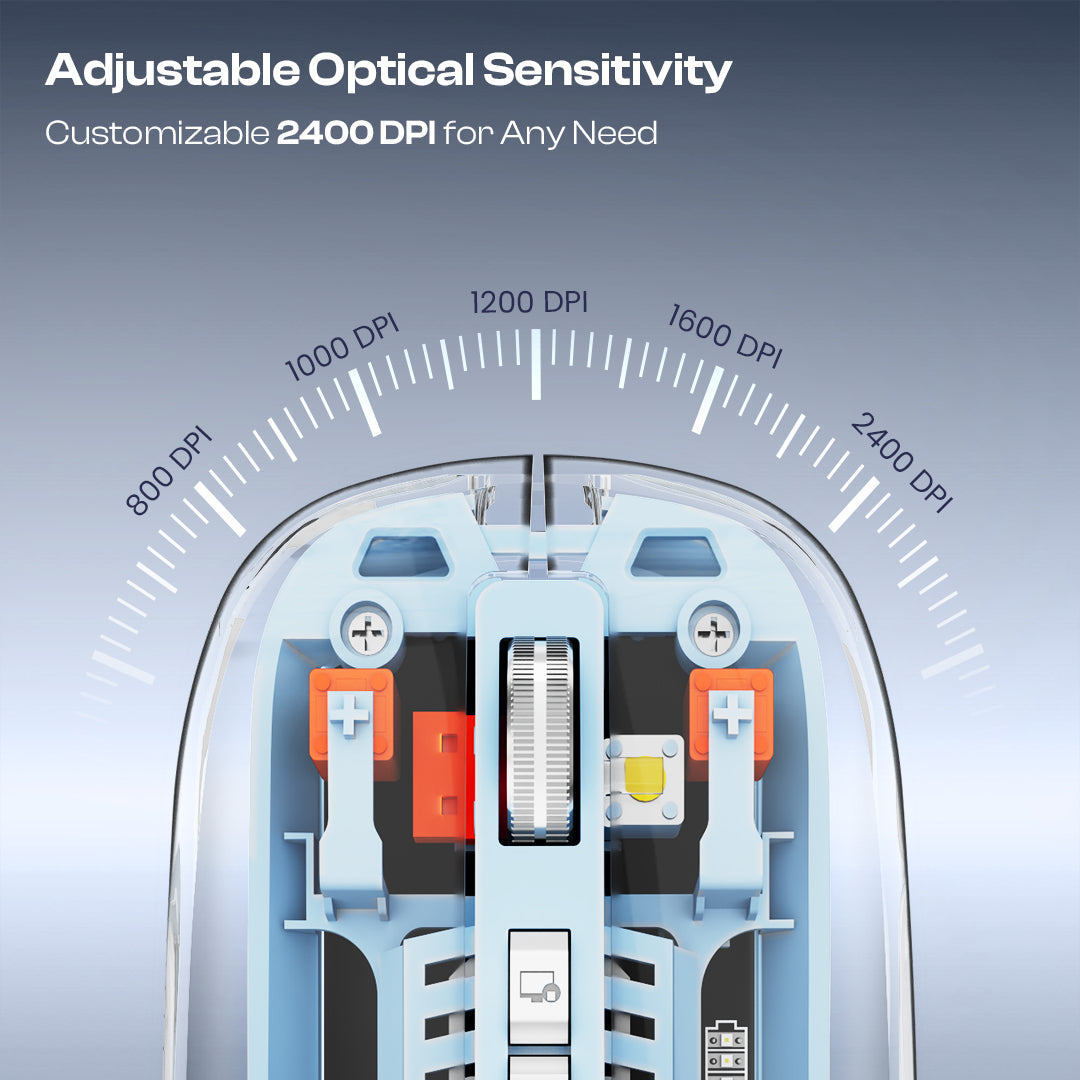 Trendy Plus 2.4G & Dual BT(v3.0 & v5.2) Wireless Mouse With Desktop Lock Key- Blue (LWM-801)