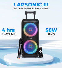 LAPSONIC III Portable 50W wireless trolley speaker with	Wireless Mic (LPS-333)