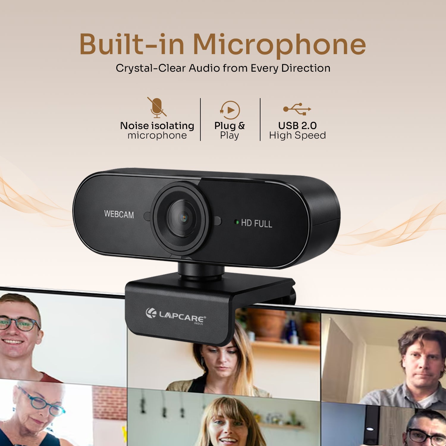 Lapcam 5MP Webcam + Noise Cancel Mic