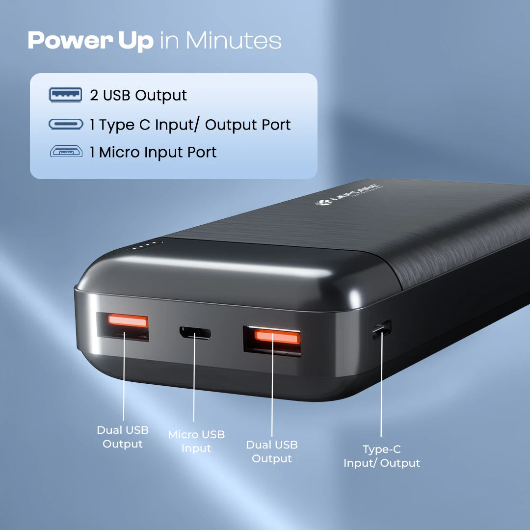 Topup 20000mAh 22.5W Fast Charging Power Bank with Dual USB-A, Type-C (LPB-720)