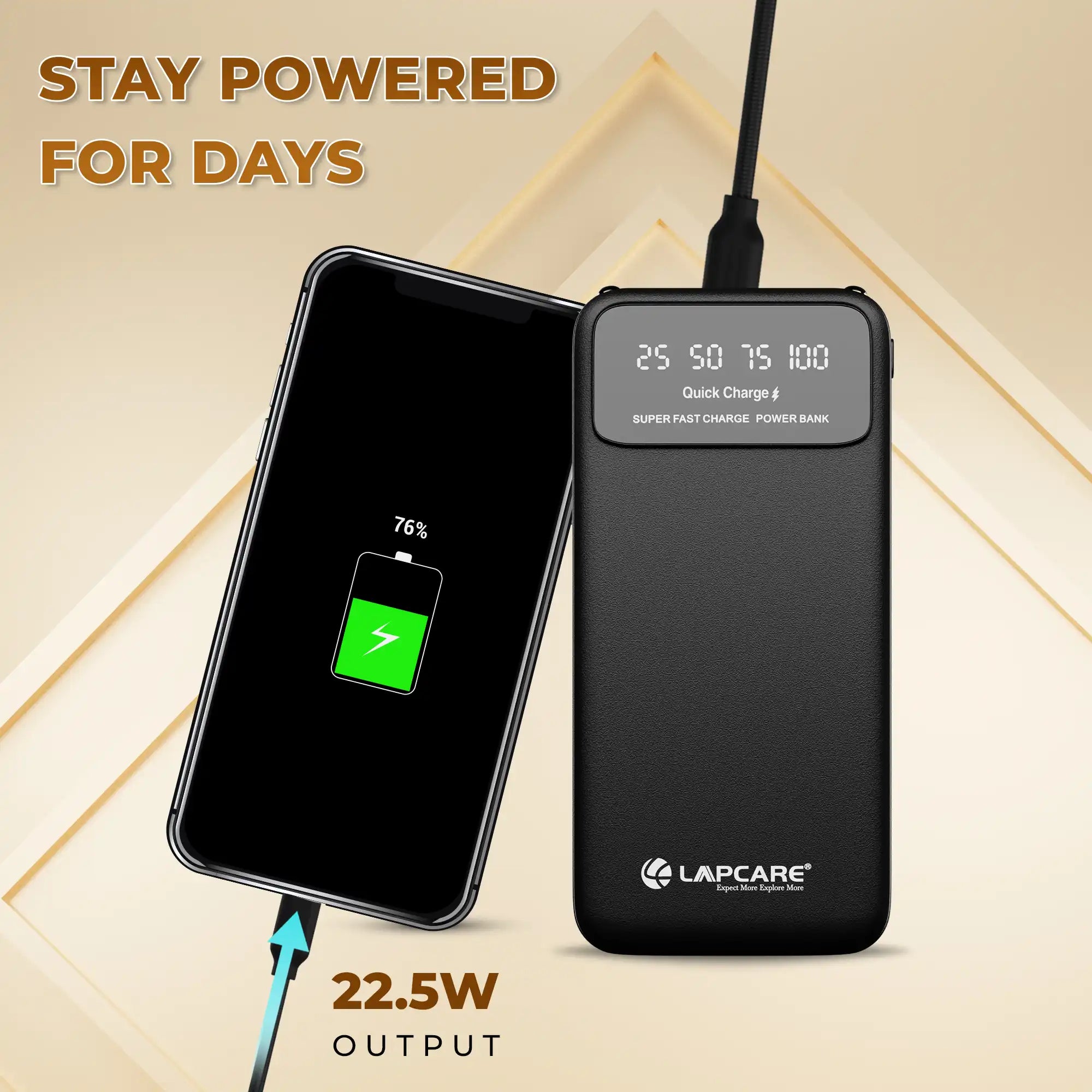 Blaze II 22.5W Fast Charging 10000mah Power Bank Black (LPB-027)