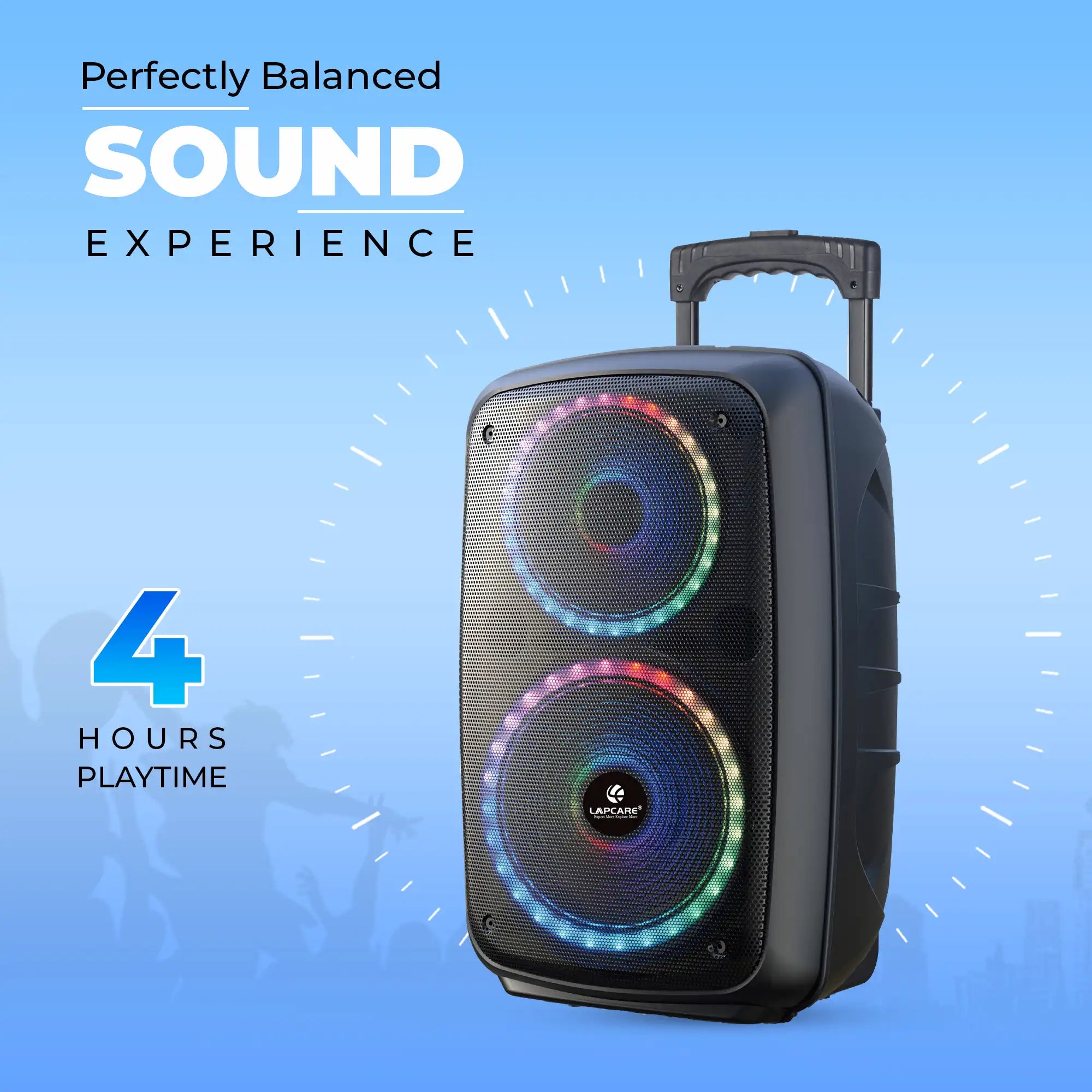 ROCKSTAR Portable 30W wireless Trolley Speaker with Wired Mic