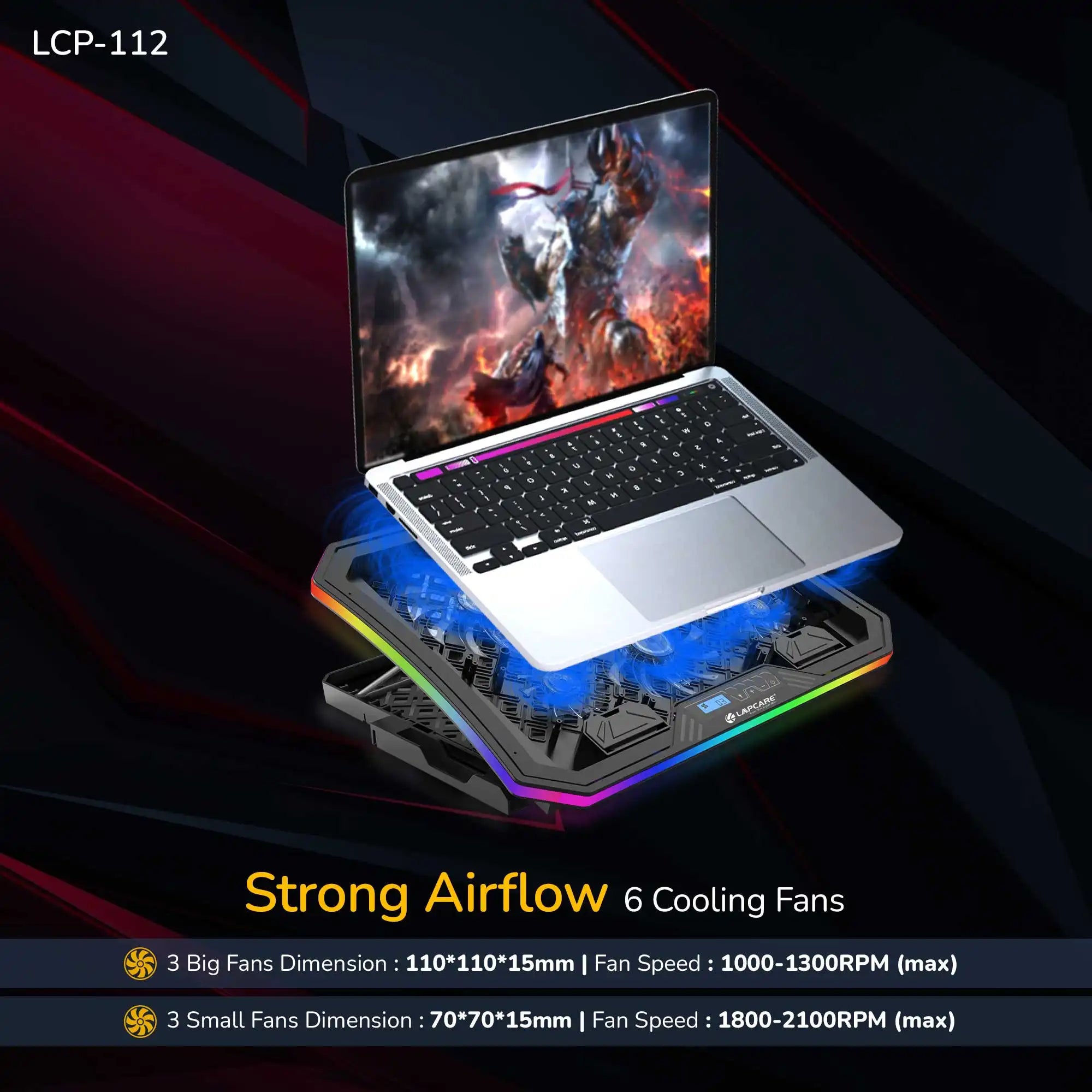 WINNER PRO RGB Cooling Pad with 6 Fans Laptop Stand