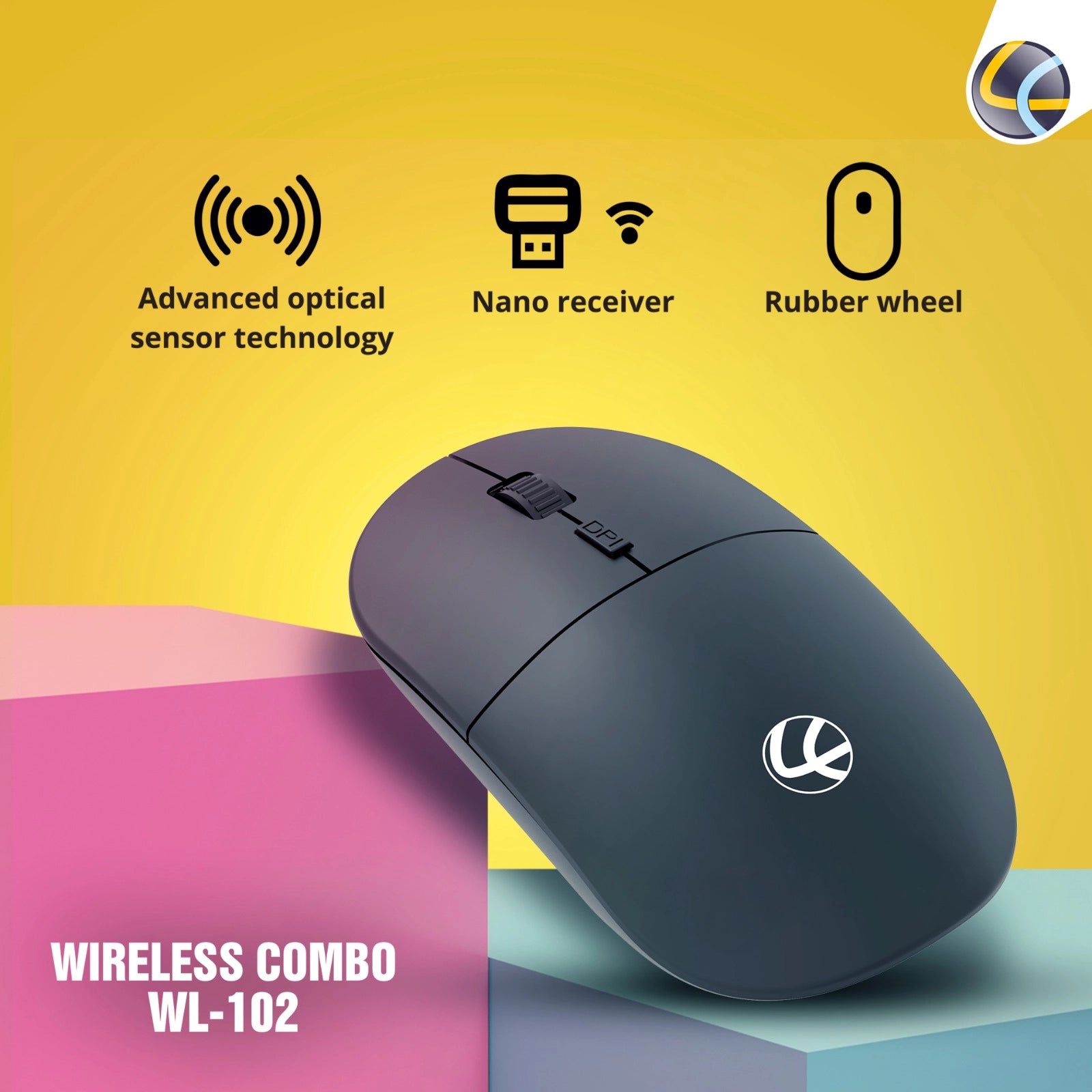 WL-102 Wireless Combo with 2.4G Wireless Technology (Black)