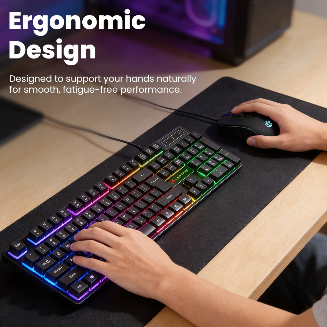 Rapido II Wired Gaming Keyboard Mouse Combo With Rainbow Backlit (LG