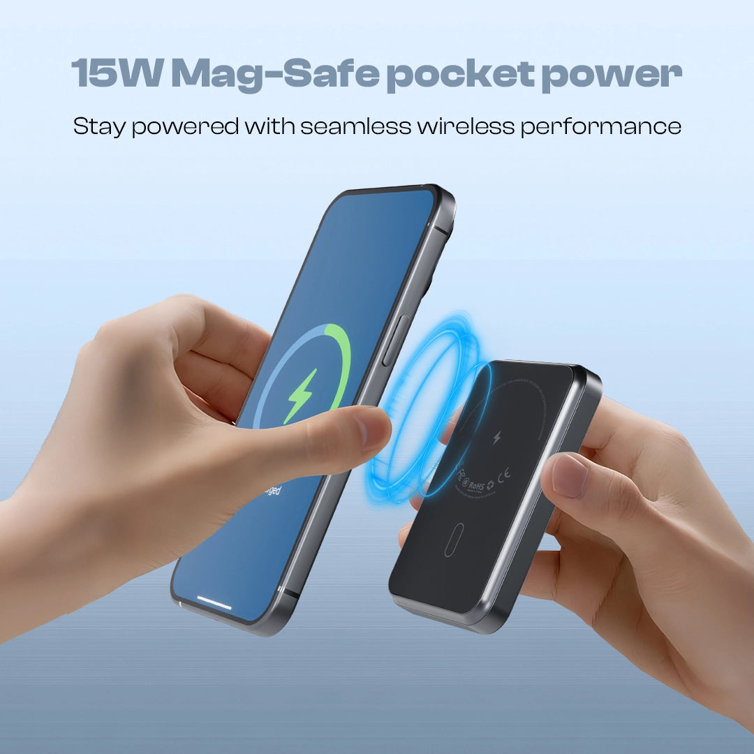 MAJE 10000mAh Pocket Power Bank With 15W Fast Wireless Charging ( LOX-136)