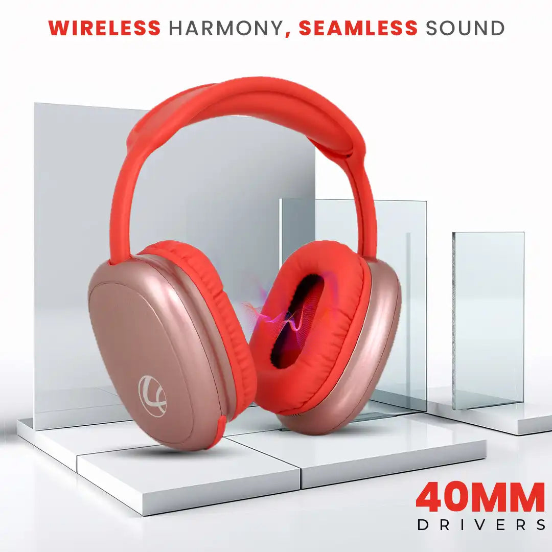 EERS Wireless Bluetooth Headphone With Upto 30 Hrs* Playtime (Metallic Rose Gold)