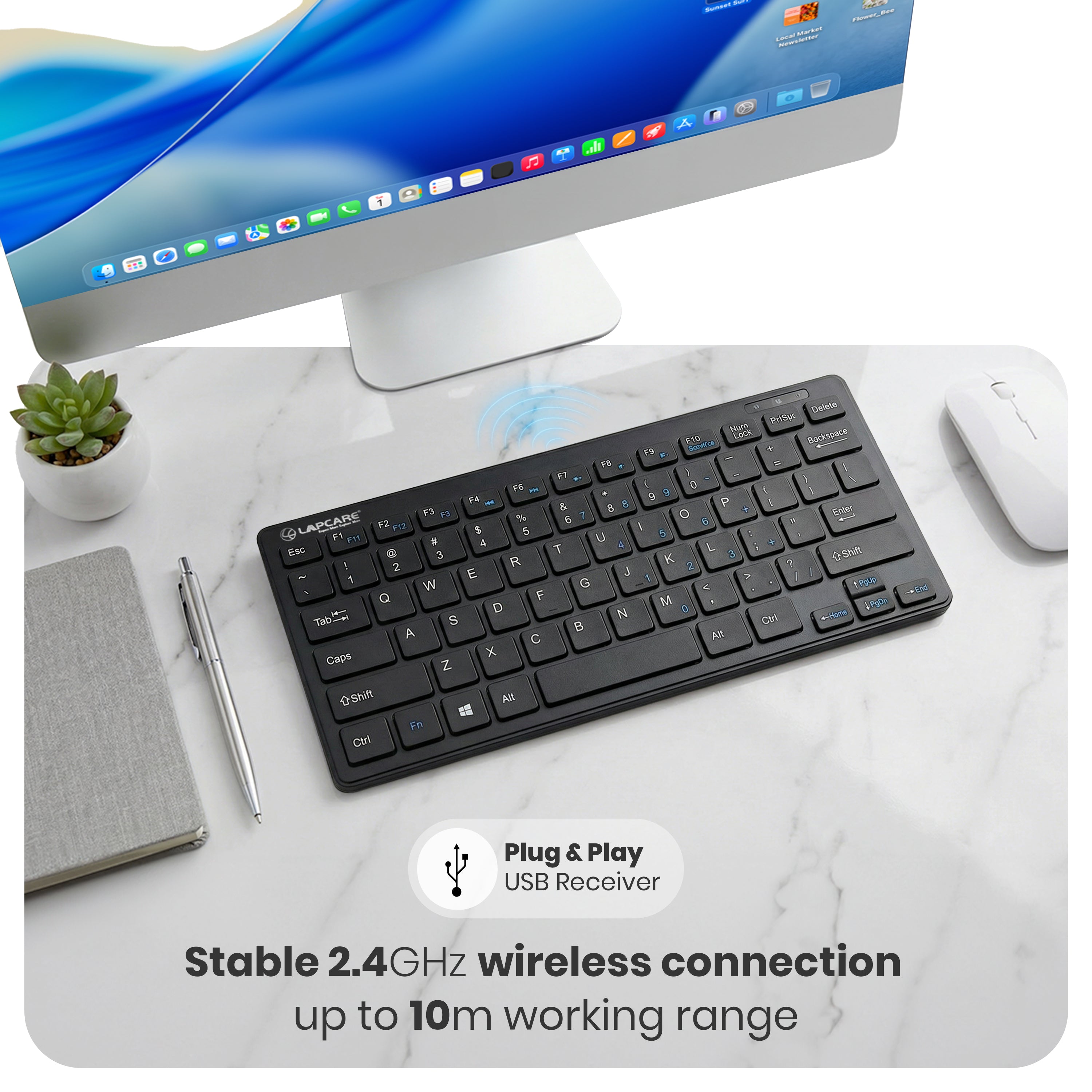 D-Lite Plus Mini Wireless 87 Key keyboard  Black