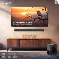 Elevate 120 Bluetooth Stereo 120W Sound bar With HDMI ARC & Dual Power Bass