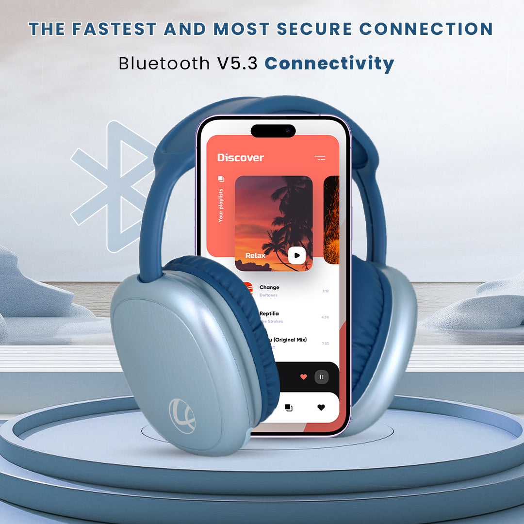 EERS Wireless Bluetooth Headphone With Upto 30 Hrs* Playtime (Metallic Blue)