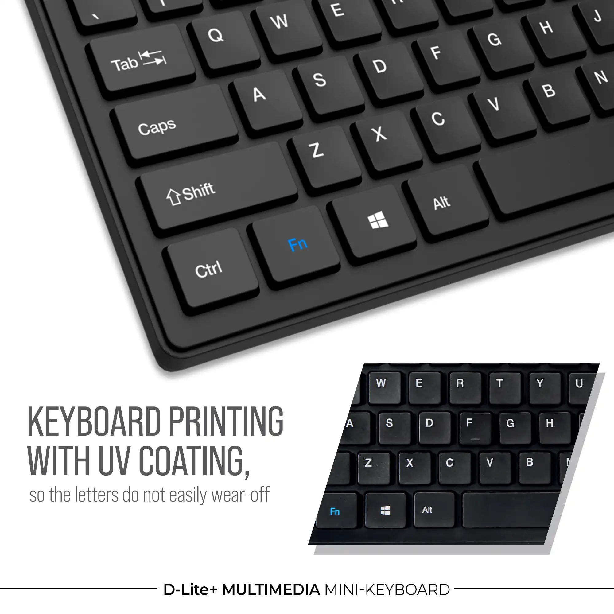 D-Lite Mini Wireless 87 Key keyboard  Black