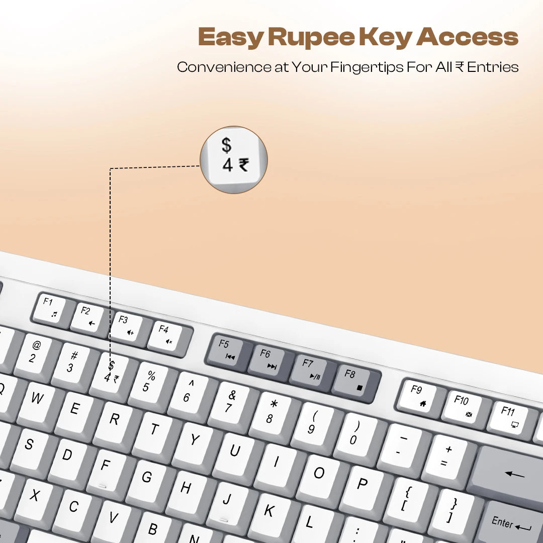 Alfa 7 USB Wired Keyboard With 104-Key & UV Coated Keycaps (LOX-106)